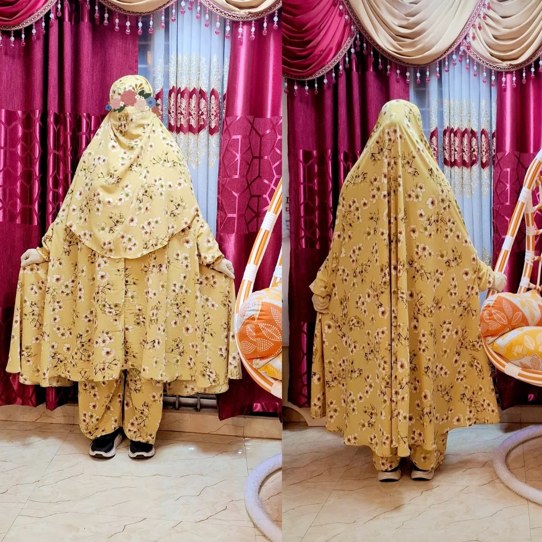 Cherry Georgette Fabric Khimar Set CG103